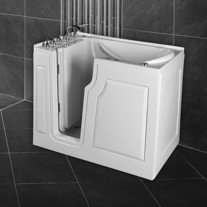 PureHaven Senior bathtub 122x71 cm with whirlpool function Water jets Integrated door for easy access (122 cm, 71 cm)