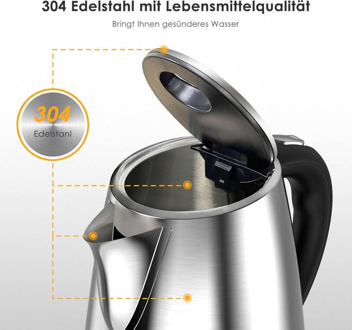 Produktbild KitchenBoss Elektrischer Wasserkocher 1,7L mit Kalkfilter (1.70 l)