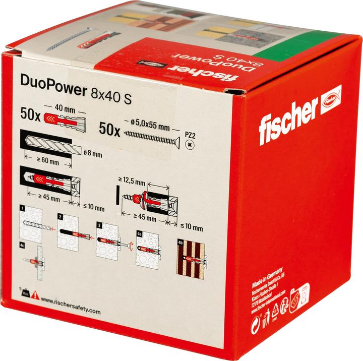 Actual product image Fischer DuoPower 8x40 S (50 pcs.)