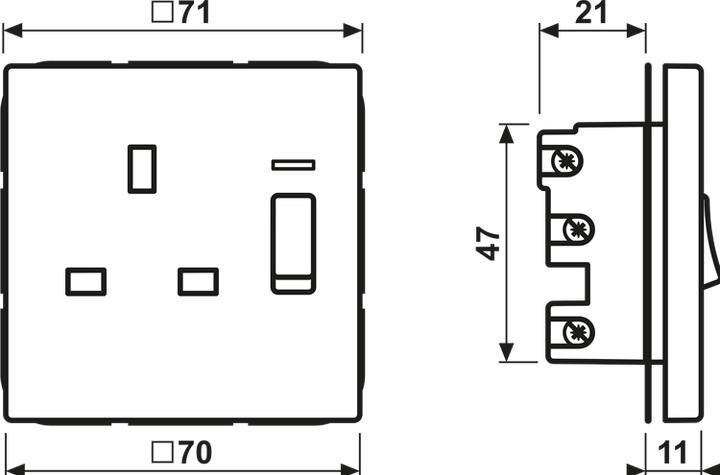 Produktbild JUNG AL3171KOD schaltbar 13A 250 V Steckdose