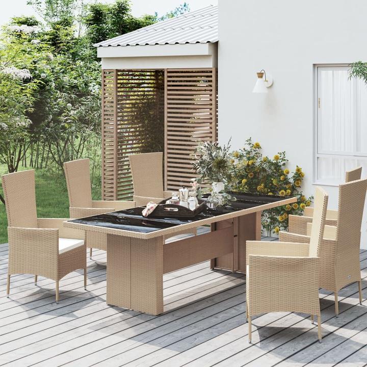 Image du produit vidaXL Gartentisch mit Glasplatte (240 x 90 x 75 cm)