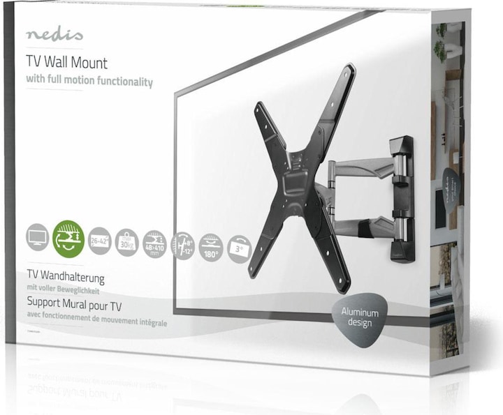 Immagine prodotto Nedis Supporto a parete per TV a movimento completo, 26-42". (Muro, 42", 30 kg)