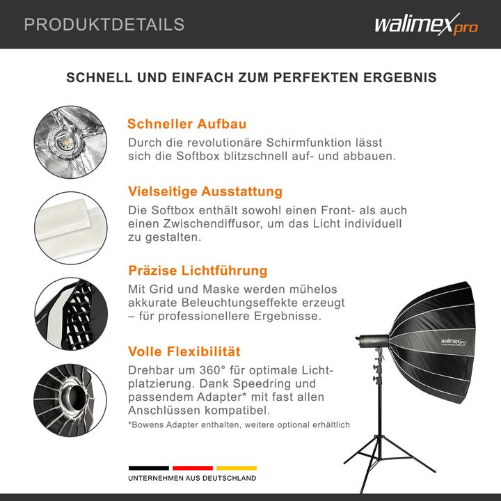 Produktbild Walimex pro Studio Parabolic Softbox 120 Elinchrom (Parabole Softbox, 120 cm)