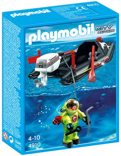 Image du produit Playmobil Petit bateau avec plongeur en eaux profondes