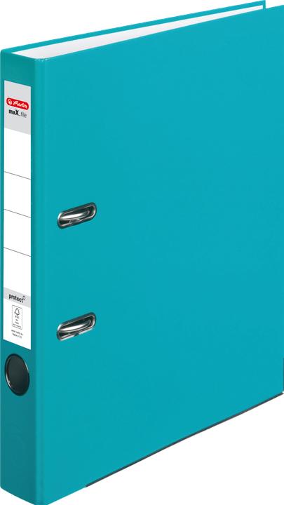 Actual product image Herlitz Folder maX.file protect, spine width: 50 mm, turquoise DIN A4, PP plastic cover, edge protection (A4, 50 mm, 1 Piece)