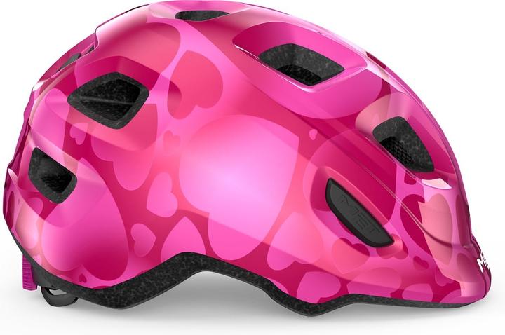 Actual product image MET Hooray Kinderhelm â€“ Fietshelm Kinderen - Maat XS/S (46-52cm) â€“ Pink Hearts Glossy (46 - 52 cm)