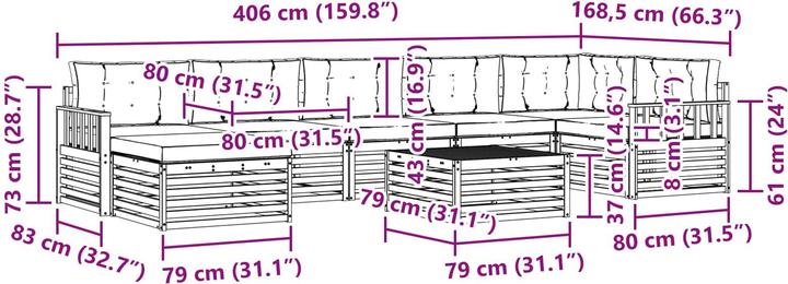 Actual product image vidaXL Outdoor-Sofagarnitur