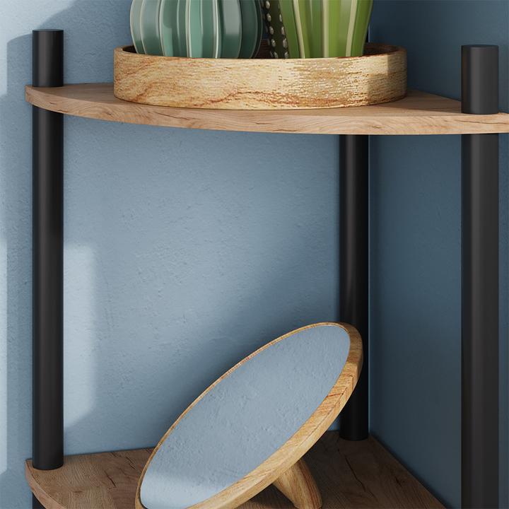 Immagine prodotto Vicco Eckregal Bivio, Goldkraft Eiche/Anthrazit, 29 x 102.5 cm mit 4 Ablagefächern (29 x 29 x 102.50 cm)