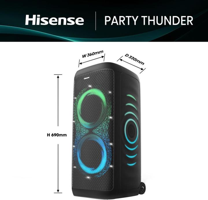 Actual product image Hisense Party Thunder Party Speaker (18 h)