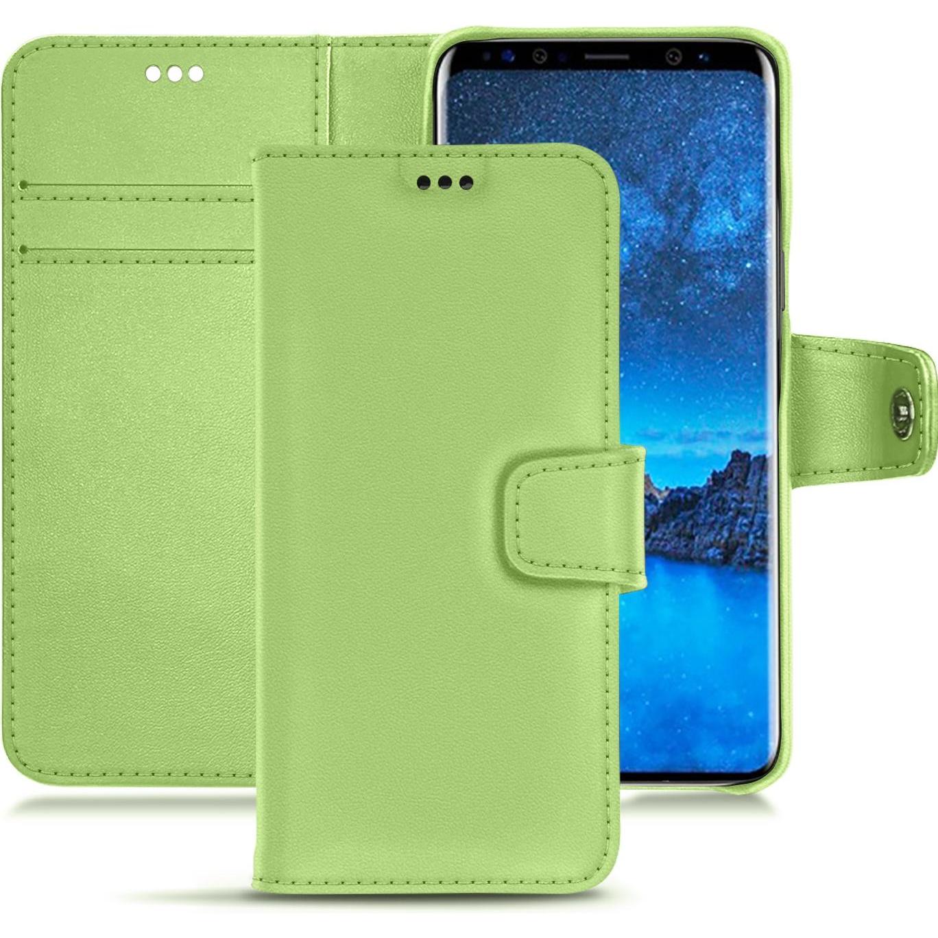 Noreve Lederschutzhülle Wallet (Samsung Galaxy S9+), Smartphone Hülle, Grün