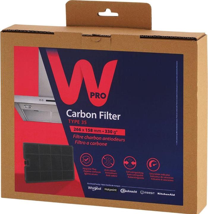 Image du produit WPRO 2x filtre à charbon actif CHF035, 481948048355, type 35