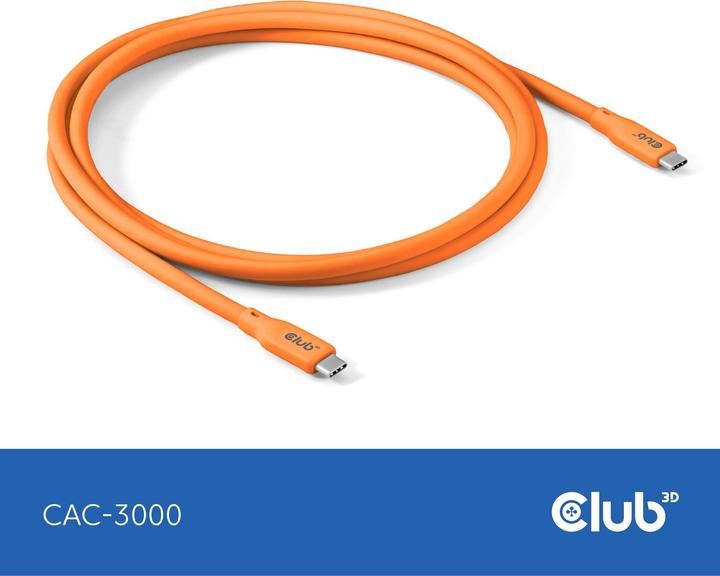 Actual product image Club 3D USB C — USB C (2 m, USB 4.0, 240 W)