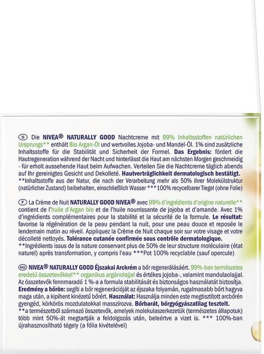 Image du produit NIVEA Crème de nuit Naturally Good Huile d'argan bio (50 ml, Crème de nuit)