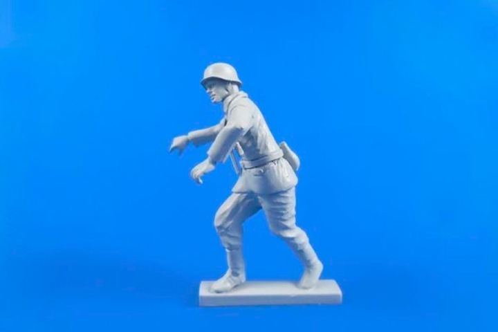 Actual product image CMK German WWII Motocycle Rider (pushing his machine)for Tamiya BMW kit