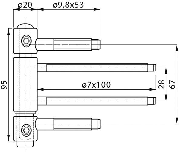 Actual product image Anuba Front door hinges Top 320 Lift EI30