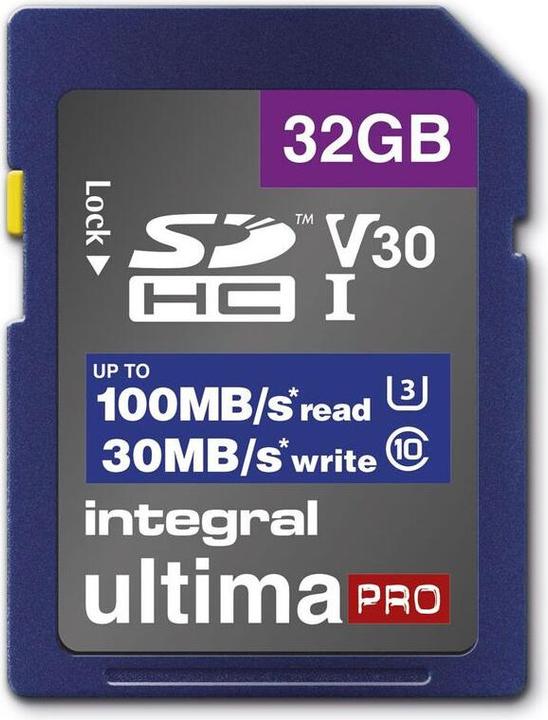 Image du produit Carte SDHC 32 Go U3 V30 (32 Go, SD, U3, UHS-I)