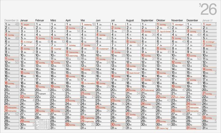 rido/id 7033670006 | Plakatkalender Mod. Office II 2026 | 1140685 mm (Deutsch)