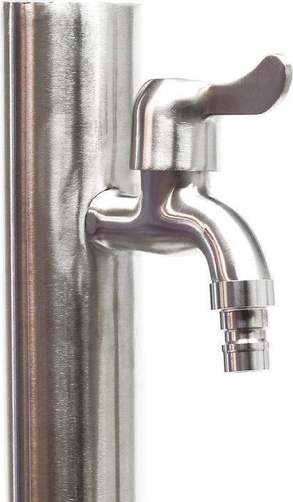 Produktbild Wiltec Wasserzapfstelle 95,5 cm Wassersäule Edelstahl rund Garten Zapfsäule