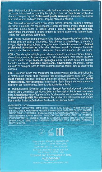 Immagine prodotto Alfaparf Olio Multi-Benefici Semi Di Lino Curls (100 ml)