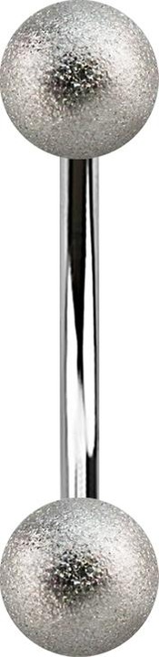 Produktbild Star Piercing Micro Banane silber mit zwei Kugeln gesprenkelt (Chirurgenstahl 316L, ohne Messing)