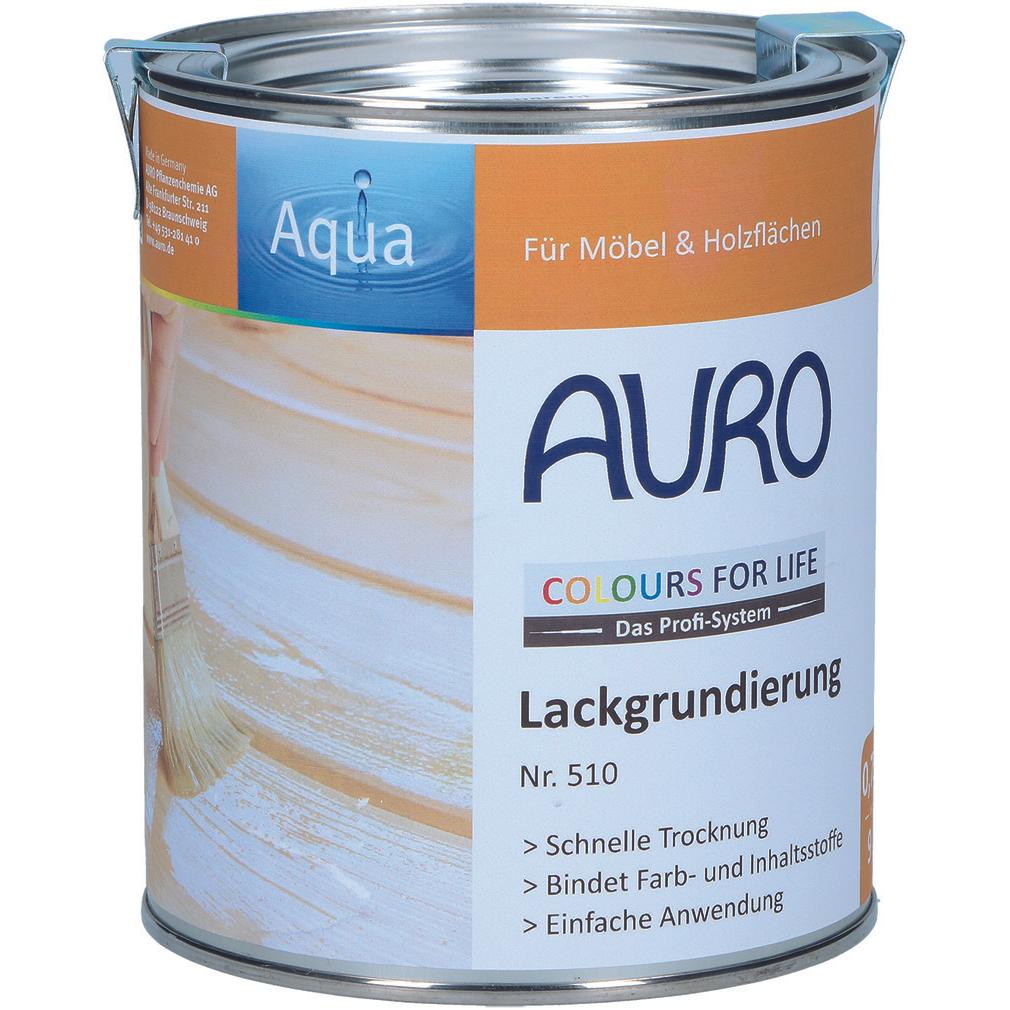 AURO, Holzschutz + Holzpflege, Lackgrundierung 510 (leicht weiss pigmentiert, Halbtransparent, 0.75 l)