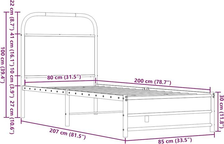 Image du produit vidaXL Bettgestell (90 x 190 cm)