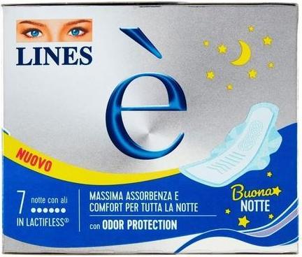 Produktbild Lines Nacht mit Flügeln Damenbinden 7 Stück (1 x)