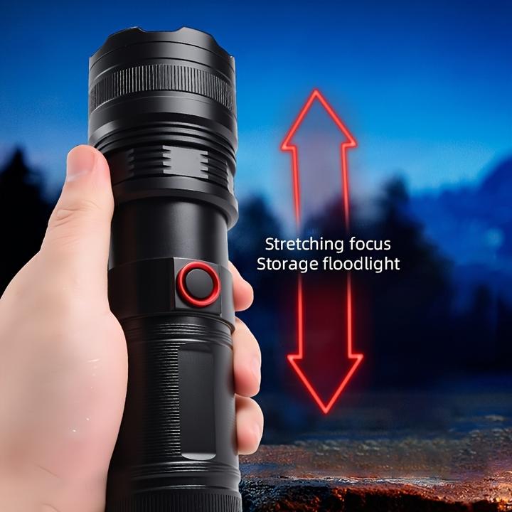 Actual product image PhoneLook LED Taschenlampe wiederaufladbar USB-C 2000 Lumen starker Strahl 800m verstellbarer Fokus (2000 lm)