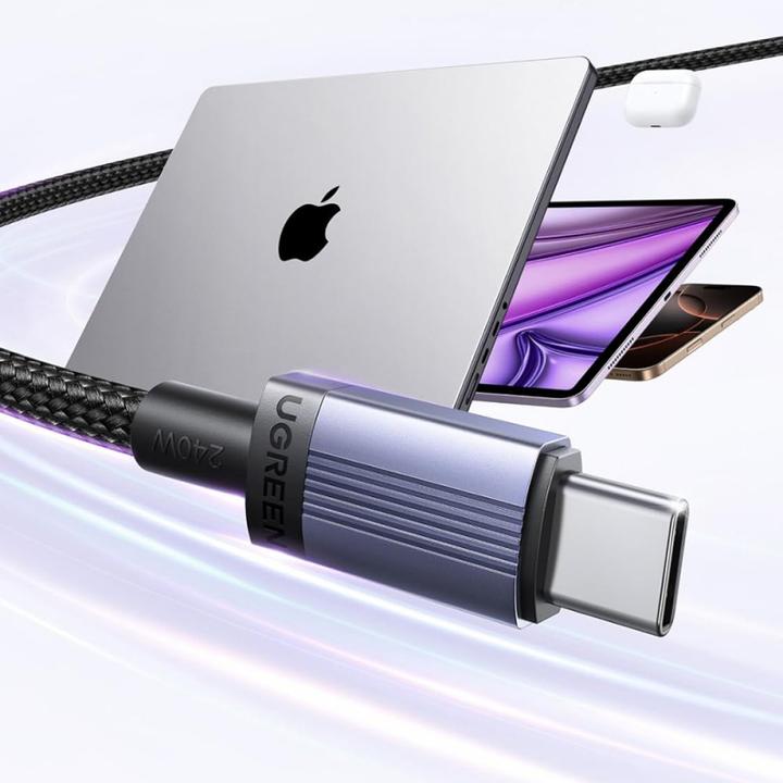 Actual product image Ugreen Cable USB USB-C - USB-C 1 m Czarno-szary (6941876269075) (1 m, 240 W)