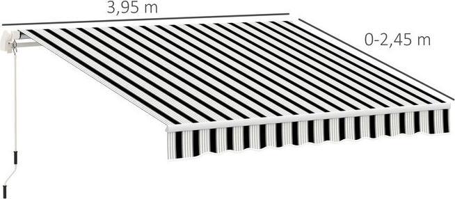 Immagine prodotto Swisshandel24 Tenda da sole per balcone, 3,95x2,45x3,50 m, resistente ai raggi UV, per tutte le superfici, con (2.45 m)