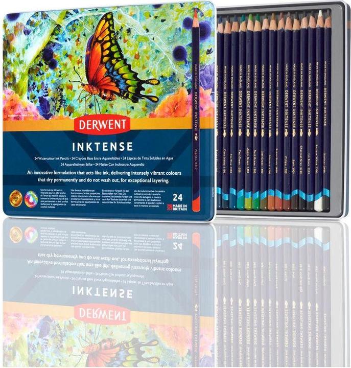 Immagine prodotto Derwent Matita colorata Inktense Set 24 astuccio in metallo (Multicolore, multicolore, 24 x)