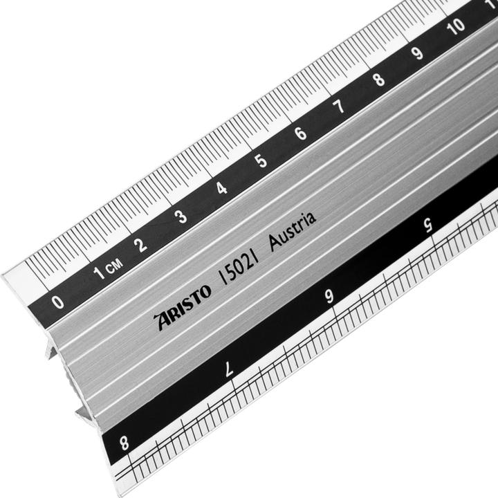 Productafbeelding Aristo Aluminium Liniaal, 20 cm, Rubberen Oppervlak (20 cm)