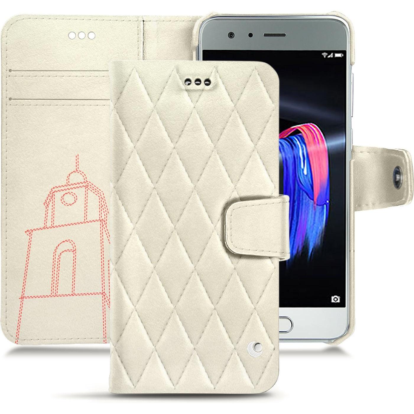 Noreve Lederschutzhülle Wallet (Honor 9), Smartphone Hülle, Weiss