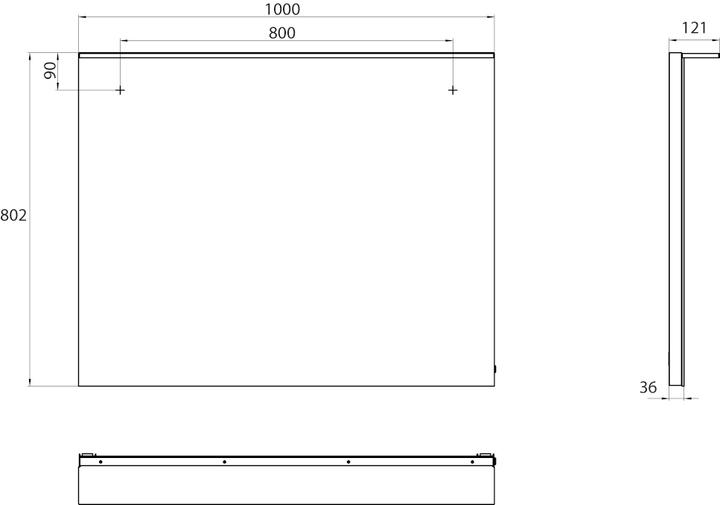 Actual product image Emco MI 200 Miroirs lumineux LED avec voile de lumière acrylique, avec éclairage du lavabo, avec film (89 x 80.20 cm)