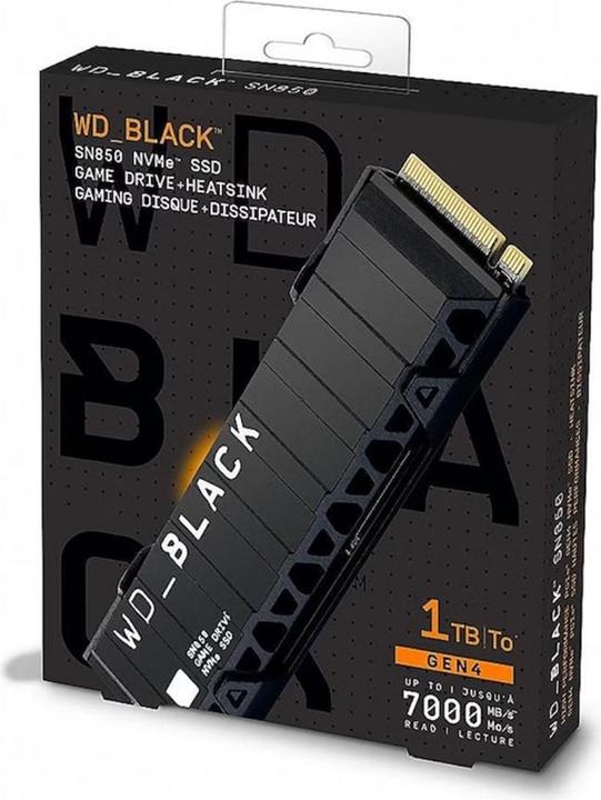 Produktbild WD Black SN850 mit Kühlkörper (Retail) (1000 GB, M.2 2280)