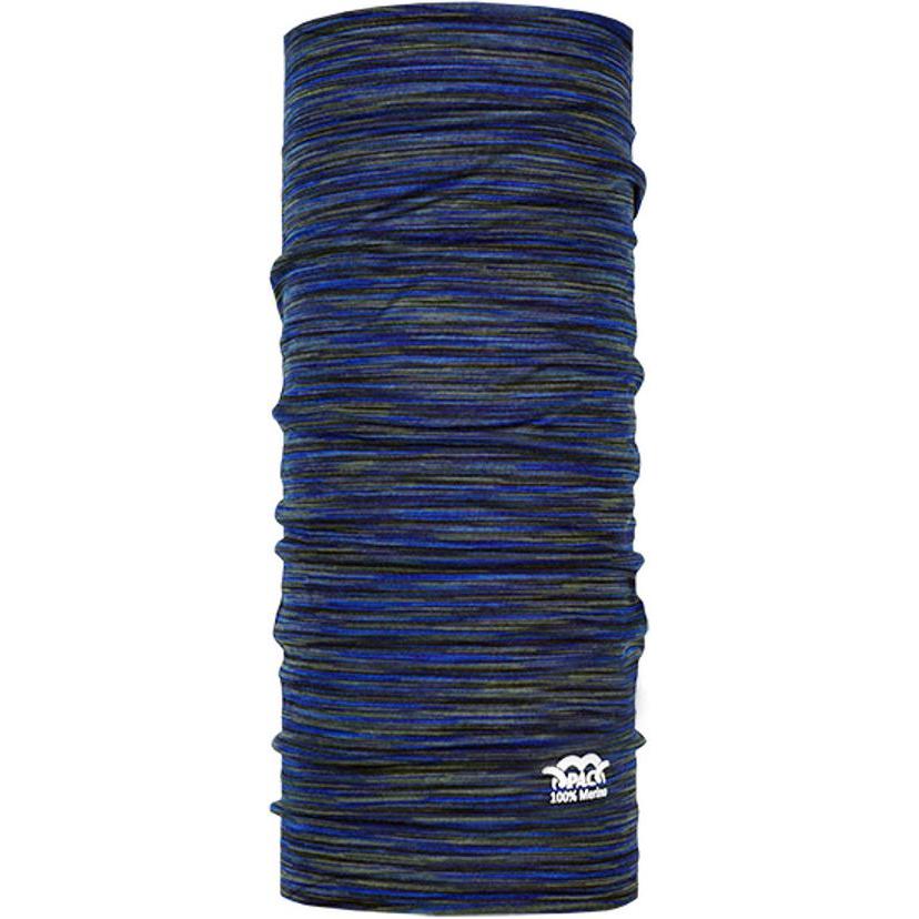 P.A.C., Unisex, Sturmhaube + Halsschlauch, Merino Wool Multitube, Blau, Grün, One Size