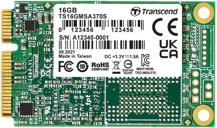 Immagine prodotto Transcend 370S, 16 GB, mSATA, 140 MB/s (16 GB, mSATA)