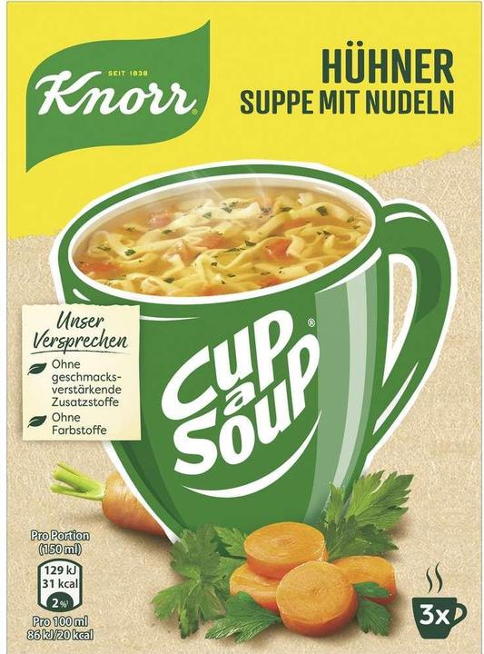Produktbild Knorr Cup a Soup Instant Hühner Suppe 3 x 150 ml (450 ml)