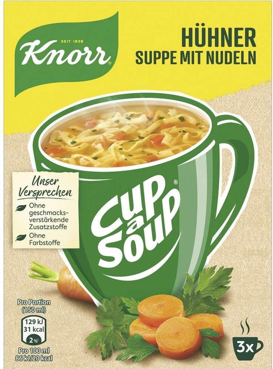 Produktbild Knorr Cup a Soup Instant Hühner Suppe 3 x 150 ml (450 ml)