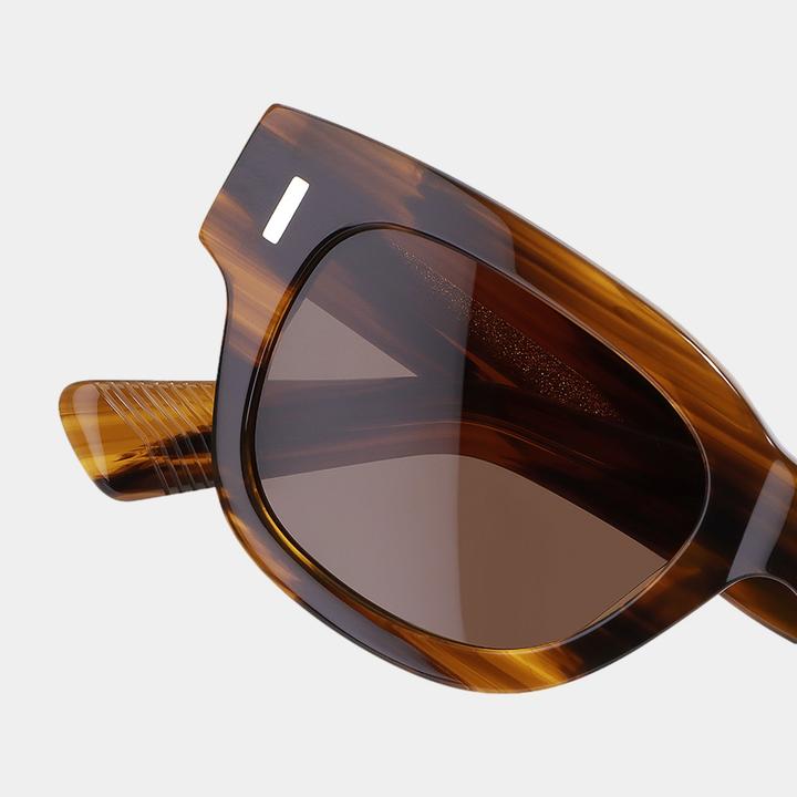 Immagine prodotto James Dixon Gestreift/Braun – Lennox – Quadratisch – Acetat – Sonnenbrille