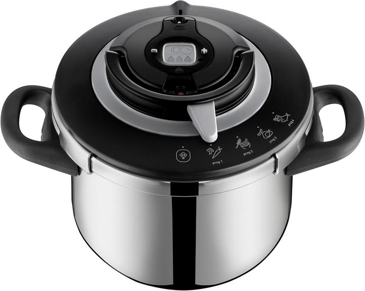 Actual product image SEB Pressure Cooker with 4 Programs, One-Hand Lid, Timer, and Steam Basket (Steam cooker, Stainless steel)