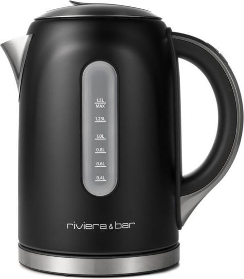 Riviera & Bar riviera&bar MILA Wasserkocher Stainless Steel 1,5L Black (1.50 l)
