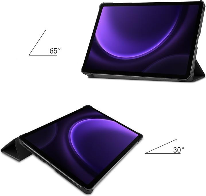 Immagine prodotto Apfelkiste Galaxy Tab S10 FE/S9 FE Flipcase Ledertasche mit Ständer + S-Pen, Schwarz (Galaxy Tab S9 FE)