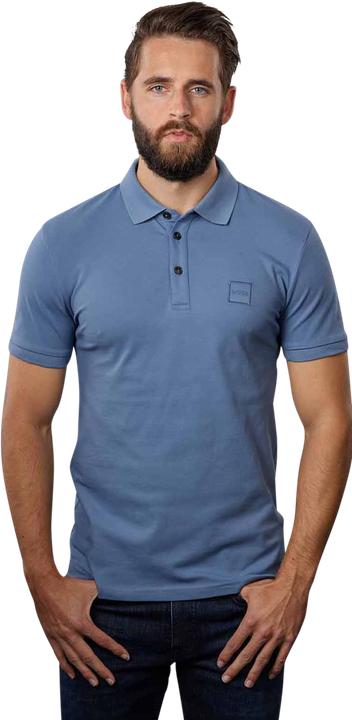 Image du produit Hugo Boss Boss Orange Short Sleeve Polo Shirt Slim Fit Open Blue (3XL)