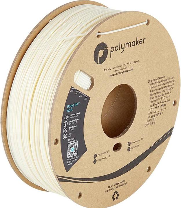 Actual product image Polymaker PF01015 PolyLite Filament ASA UV-resistant, weatherproof, heat-resistant (ASA, 2.85 mm, 1000 g, Beige)
