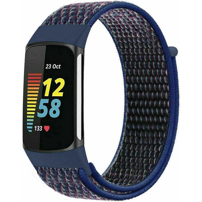 Strap-it Nylonarmband (Nylon, Fitbit Charge 5), Uhrenarmband, Mehrfarbig