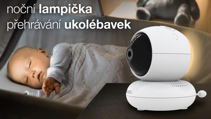 Produktbild Evolveo BabyMonitor NL4, Dětská chůvička s nočním světlem a otočnou kamerou (Babyphone mit Kamera, 300 m)