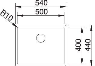 Produktbild Blanco Claron 500-U (Unterbauspüle, 44 cm, 54 cm)