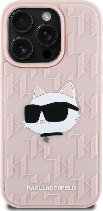 Produktbild Karl Lagerfeld Etui 3D Rubber Monogram & Choupette for iPhone 16 Pro Max pink (Apple iPhone 16 Pro Max)
