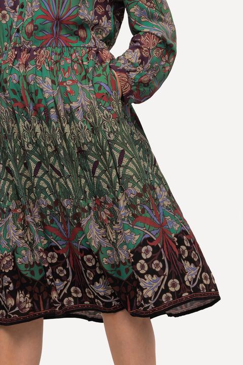 Image du produit Ulla Popken Robe midi à col en V et manches longues, imprimé patchwork (46, 48)